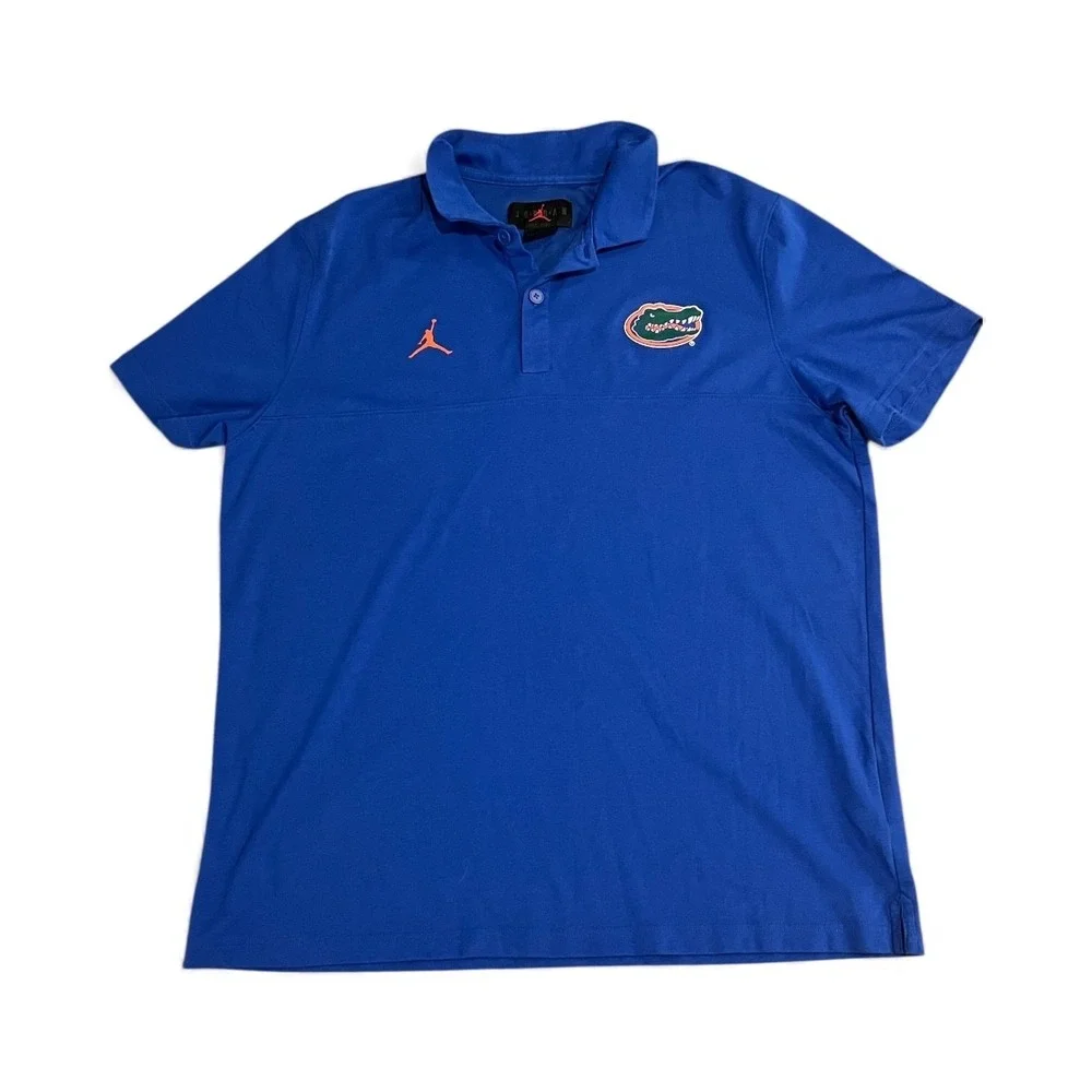 Nike Air Jordan Florida Gators Polo‎ Mens XL Jumpman Dri Fit Blue